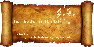 Goldschein Harkány névjegykártya